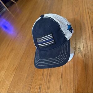Navy and White Flag Patch Cap - Chicago Police Memorial Foundation